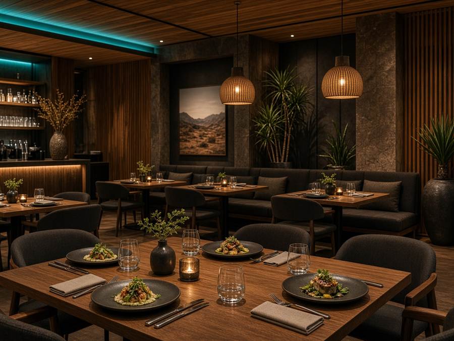 Elegant dining room at Desperados Dining